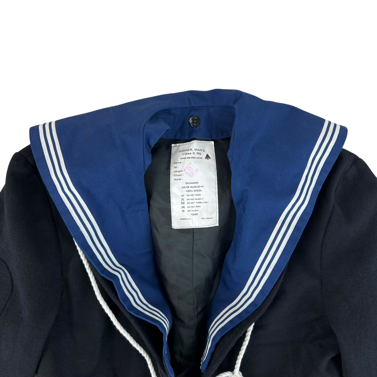 British Royal Navy Class II Jumper Sailor's Top - Large 104R