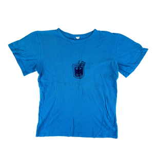 West German Army 70s Blue Training T Shirt - Small