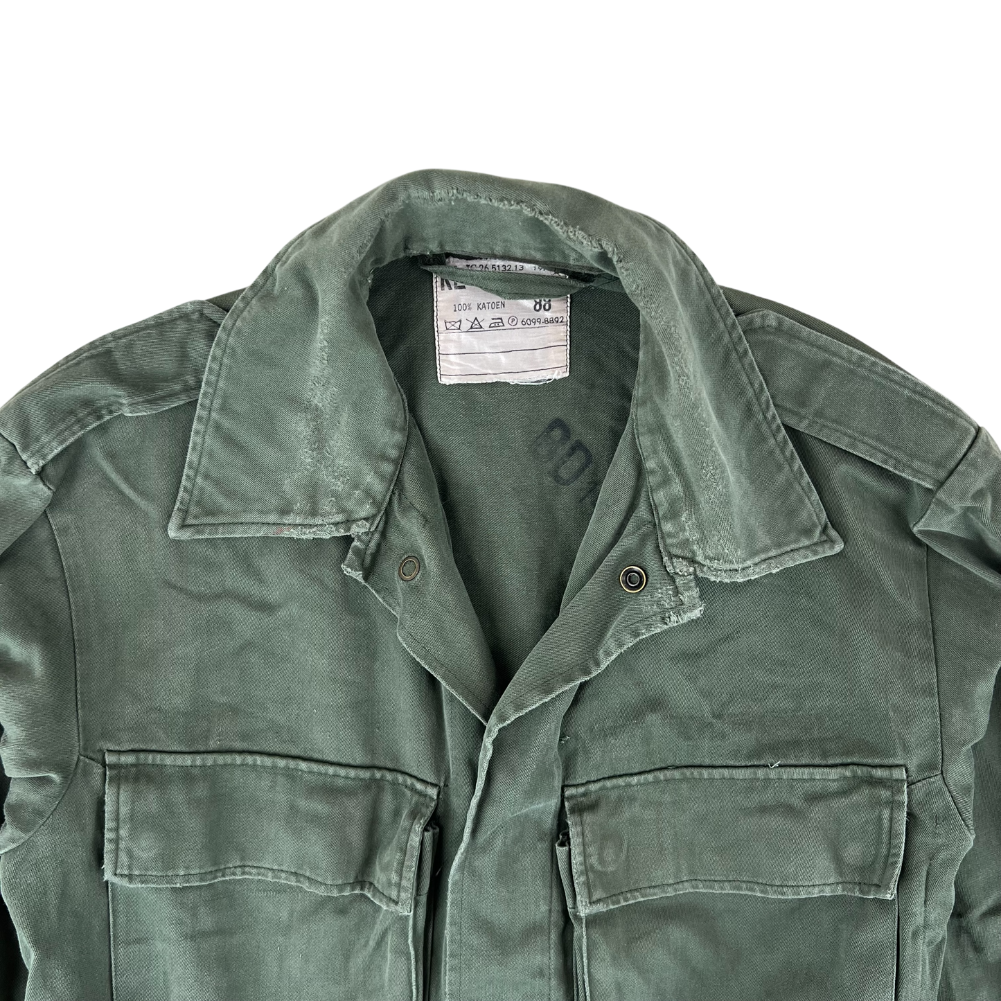 Dutch Army 70s Field Shirt Jacket Green Long Sleeve - Small