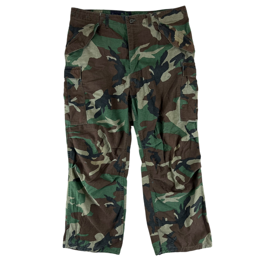 US Army Vintage M81 Woodland Camouflage Cold Weather Trousers - Large W39 L28.5