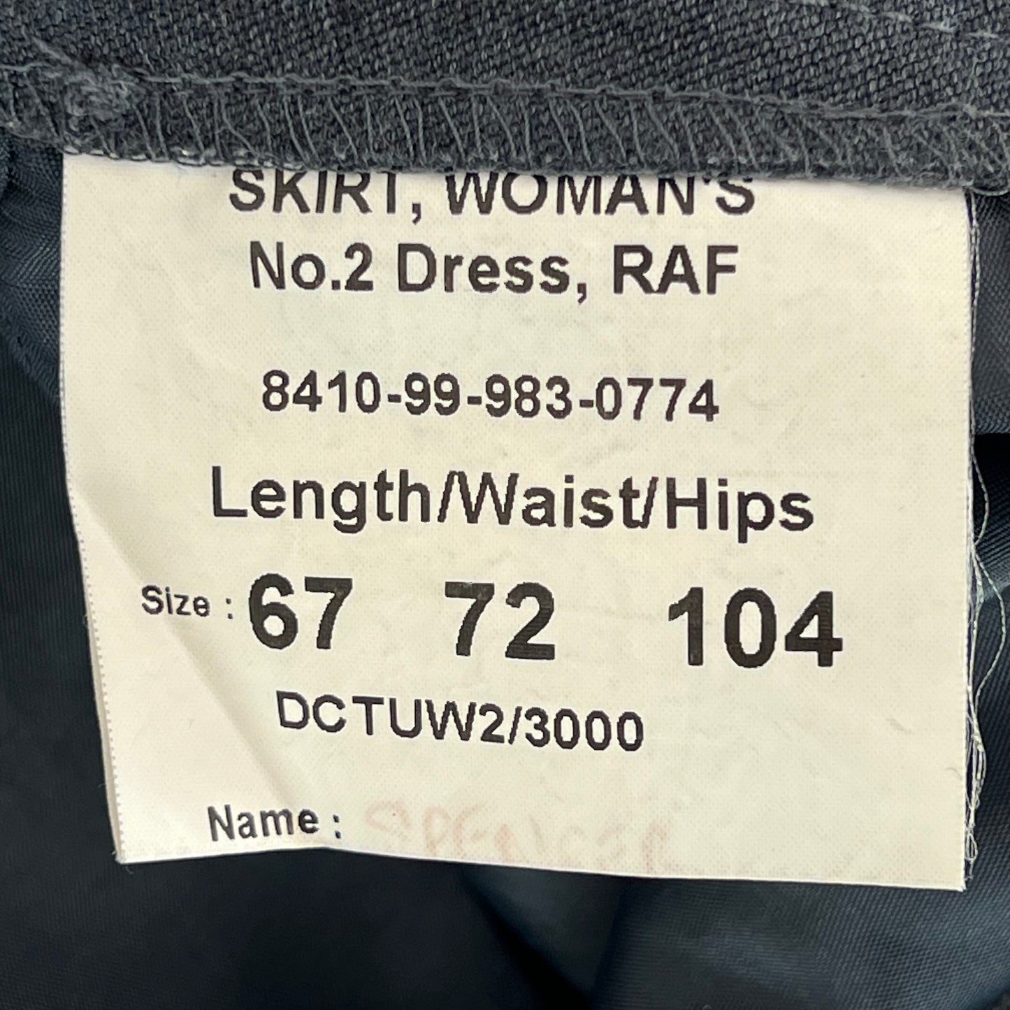 British Royal Air Force Women's Dress Skirt - W27 L23