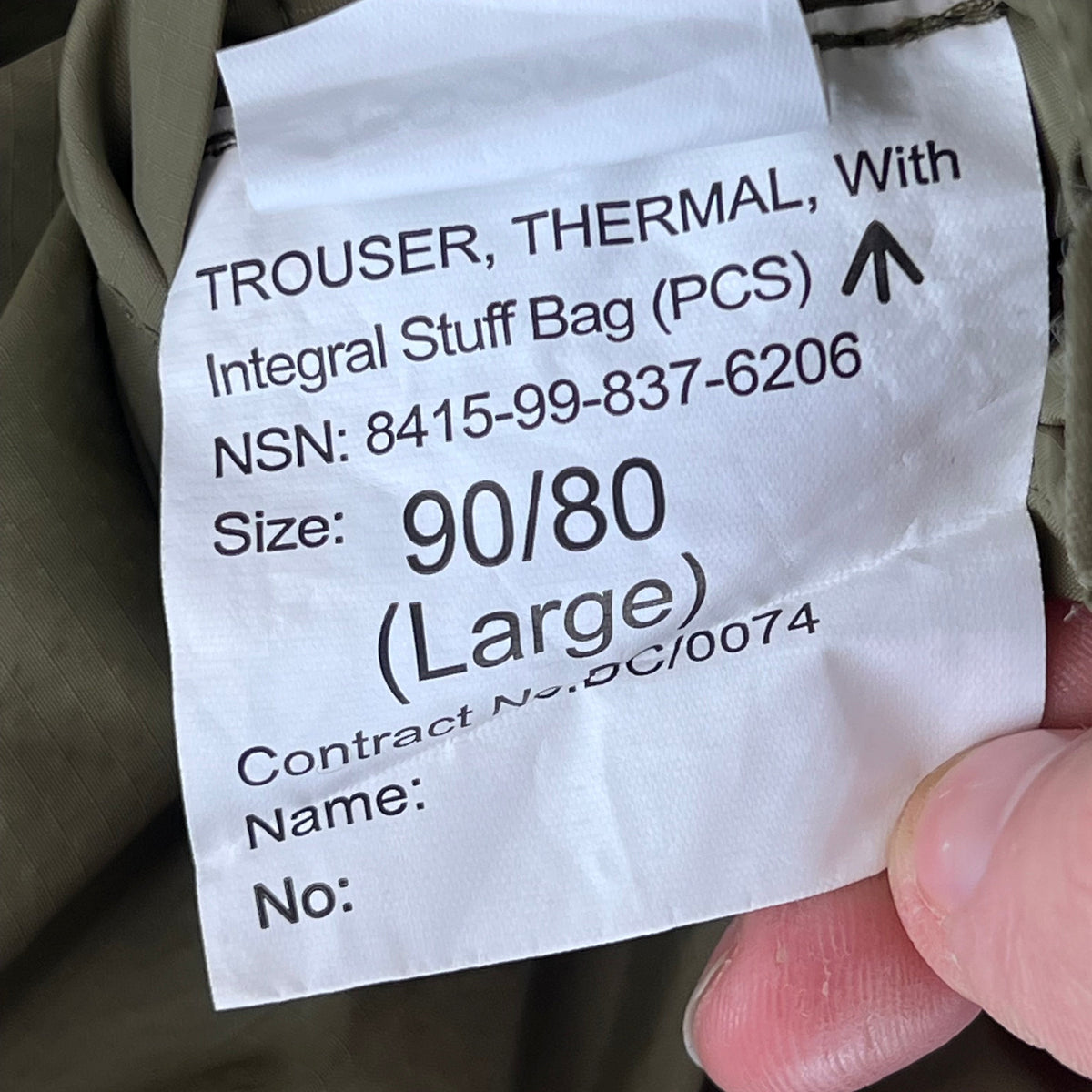 British Army Olive Buffalo Thermal Trousers - W40 L31.5 Large