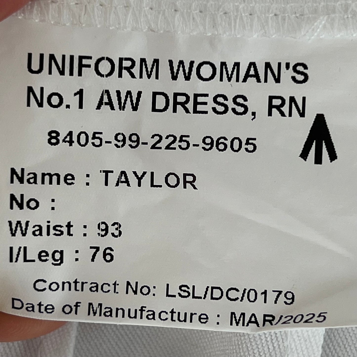 British Royal Navy Women's White No. 1 AW Dress Trousers - W36 L29.5