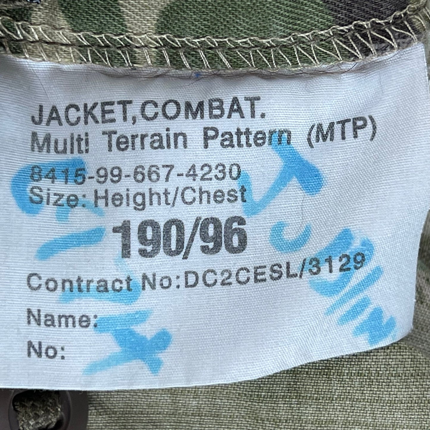 British Army MTP Camouflage Field Tailored Barracks Shirt / Vest - Medium 190/96