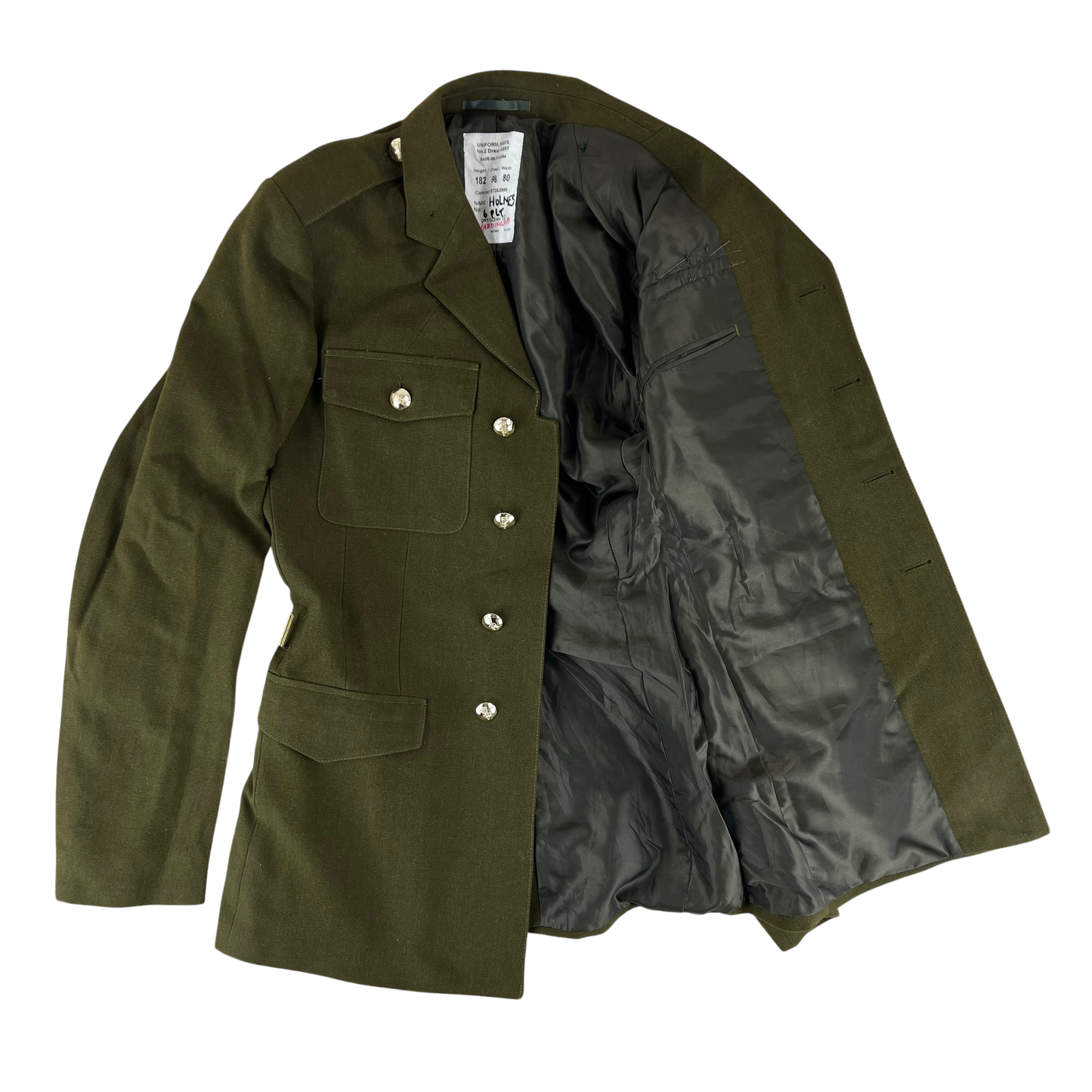 British Army 1980 Pattern No. 2 Olive Green Dress Jacket - Royal Yorkshire Regiment - Medium 182/92