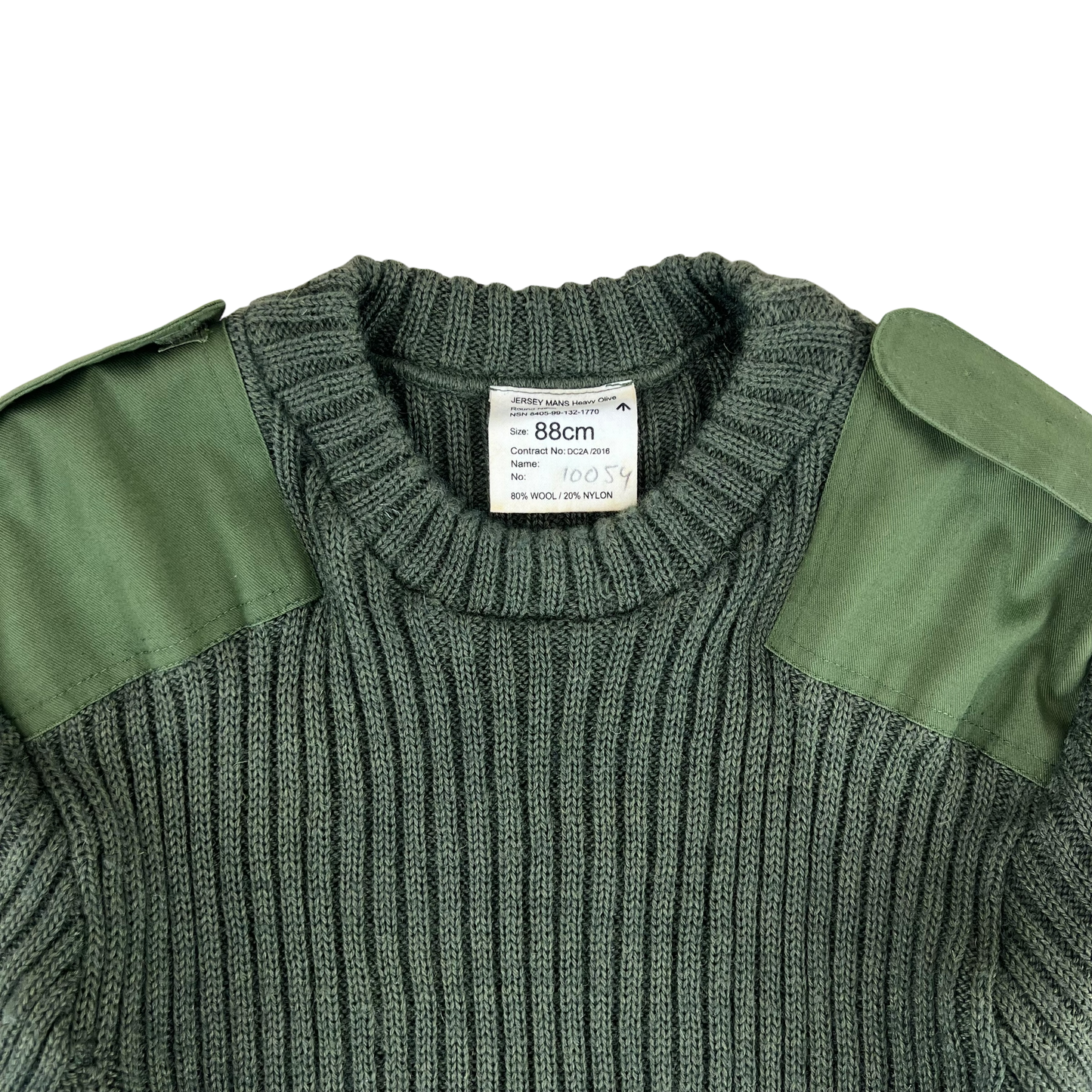 British Army Olive OG Utility Jersey Pullover Jumper -  Small 88cm