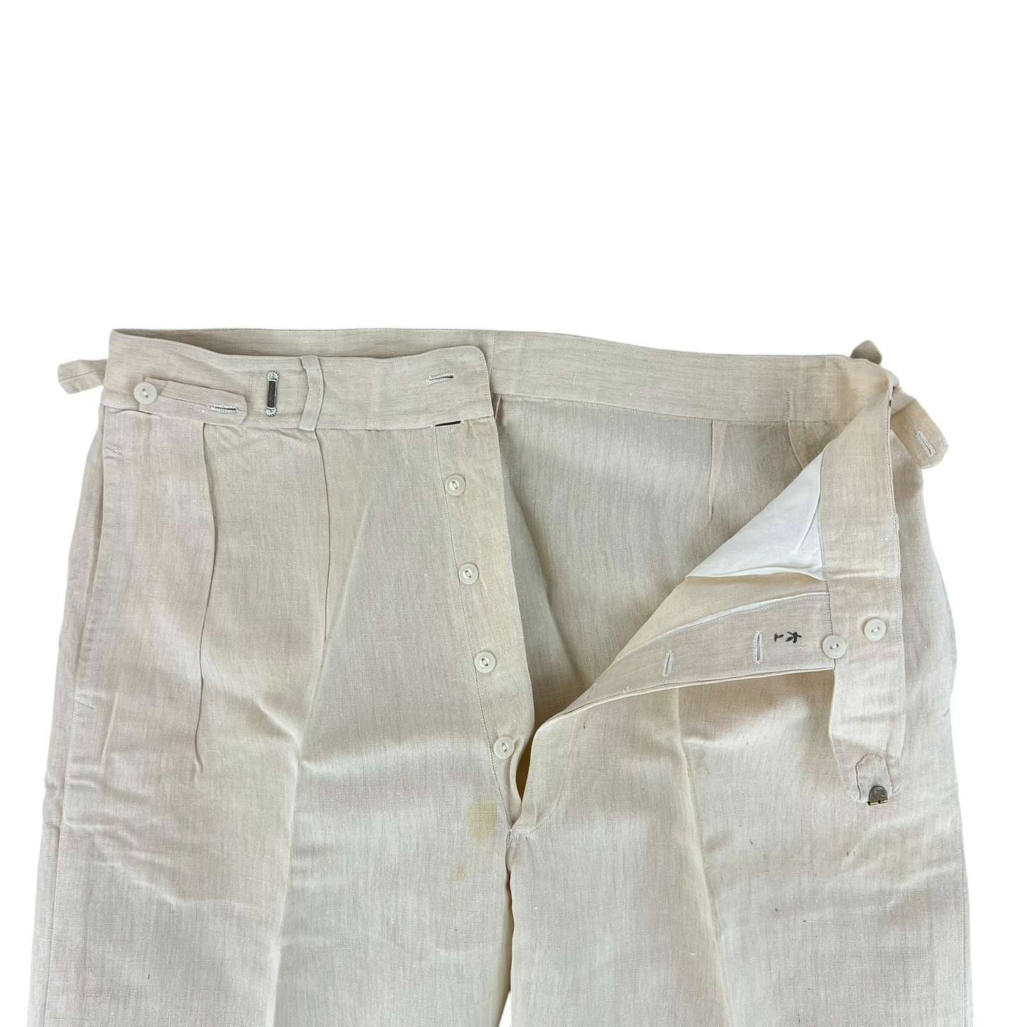 British Merchant Navy 50s Tropical Cream Trousers - W36 L31