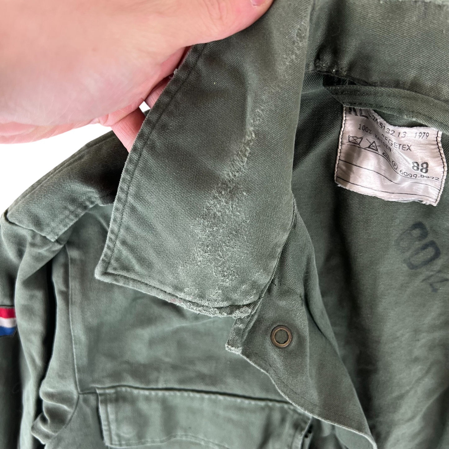 Dutch Army 70s Field Shirt Jacket Green Long Sleeve - Small