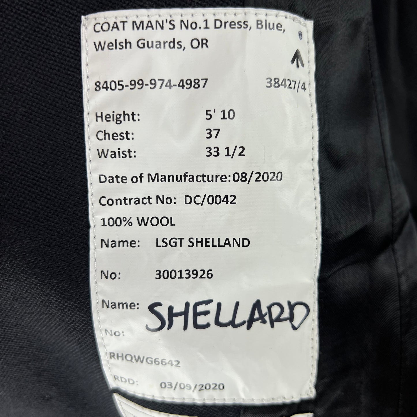 British Army No. 1 Dress Jacket w/ Belt - Welsh Guards - Small