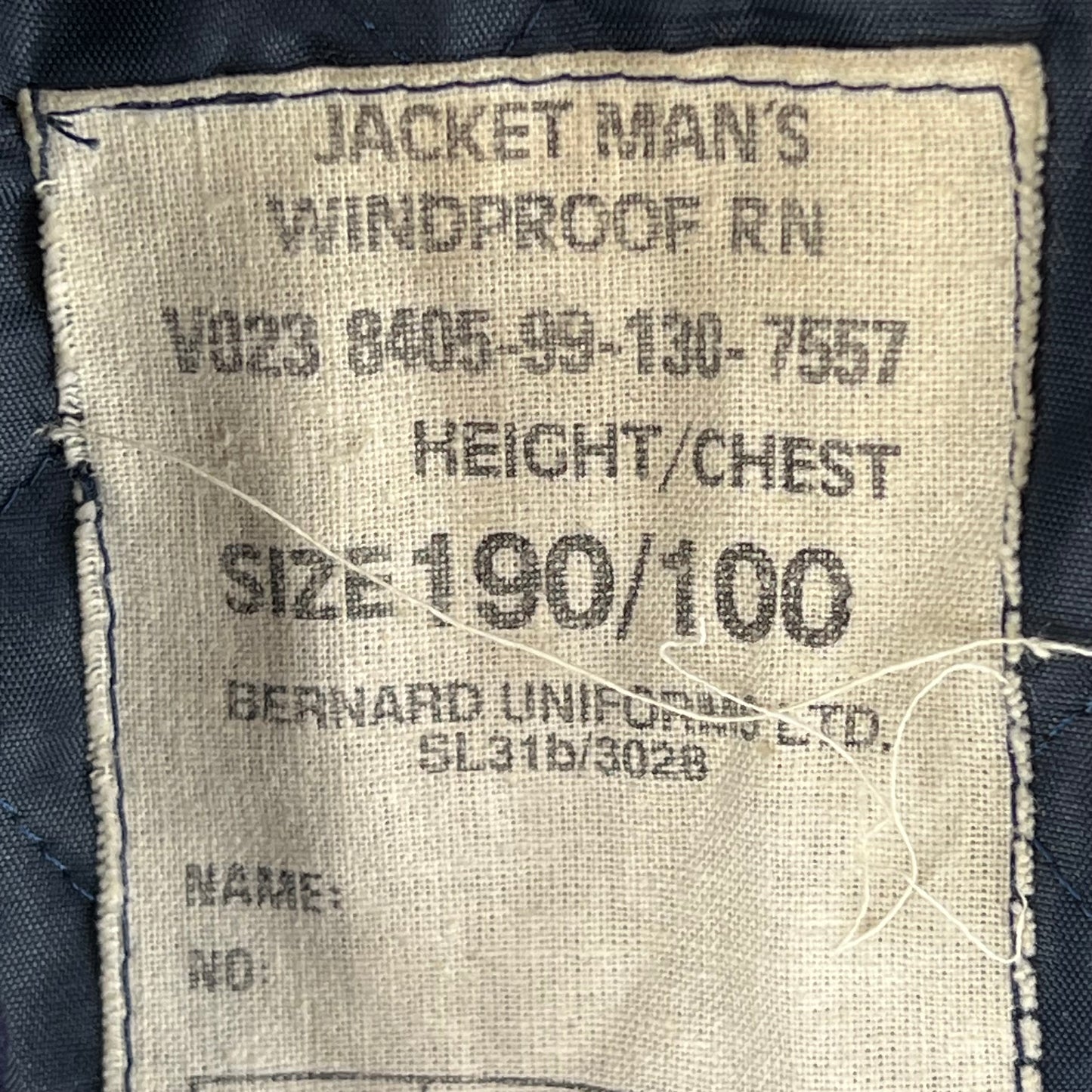 British Royal Navy 80s Windproof Jacket - Medium 190/100
