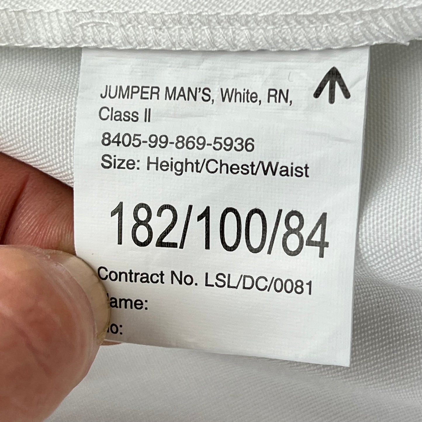 British Royal Navy Class II White Jumper Sailor's Top - Medium 182/100