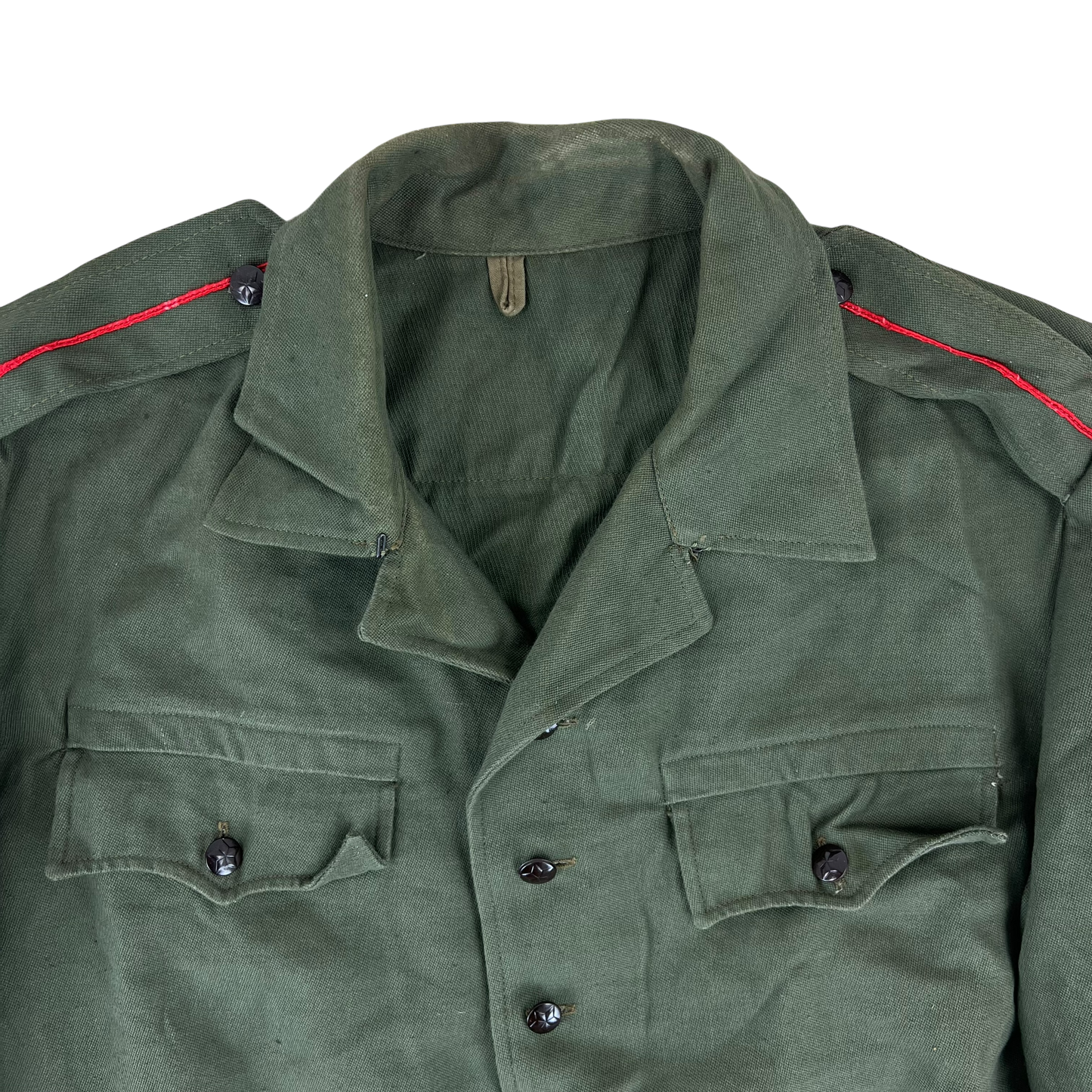 Bulgarian People's Army Officer's Olive Green Cossack Shirt - Large
