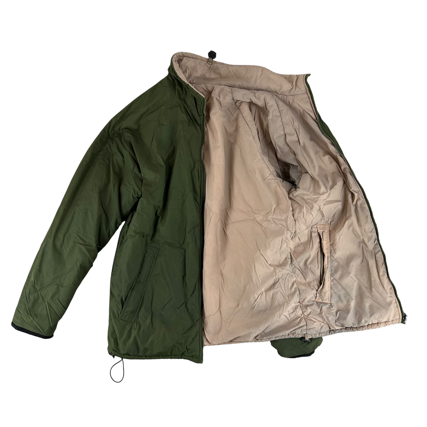 British Army Reversible Thermal Olive Green / Tan Quilted Jacket - Small