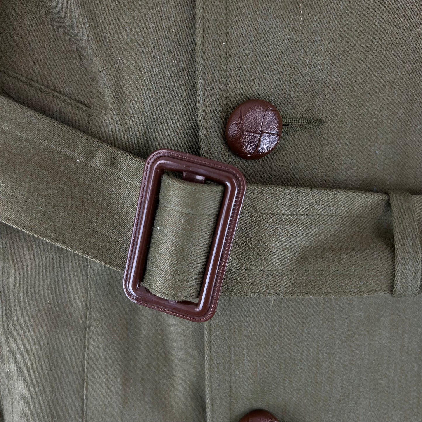 Spanish Army 80s Green Trenchcoat - Large