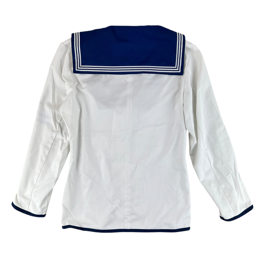British Royal Navy Class II White Jumper Sailor's Top - Medium