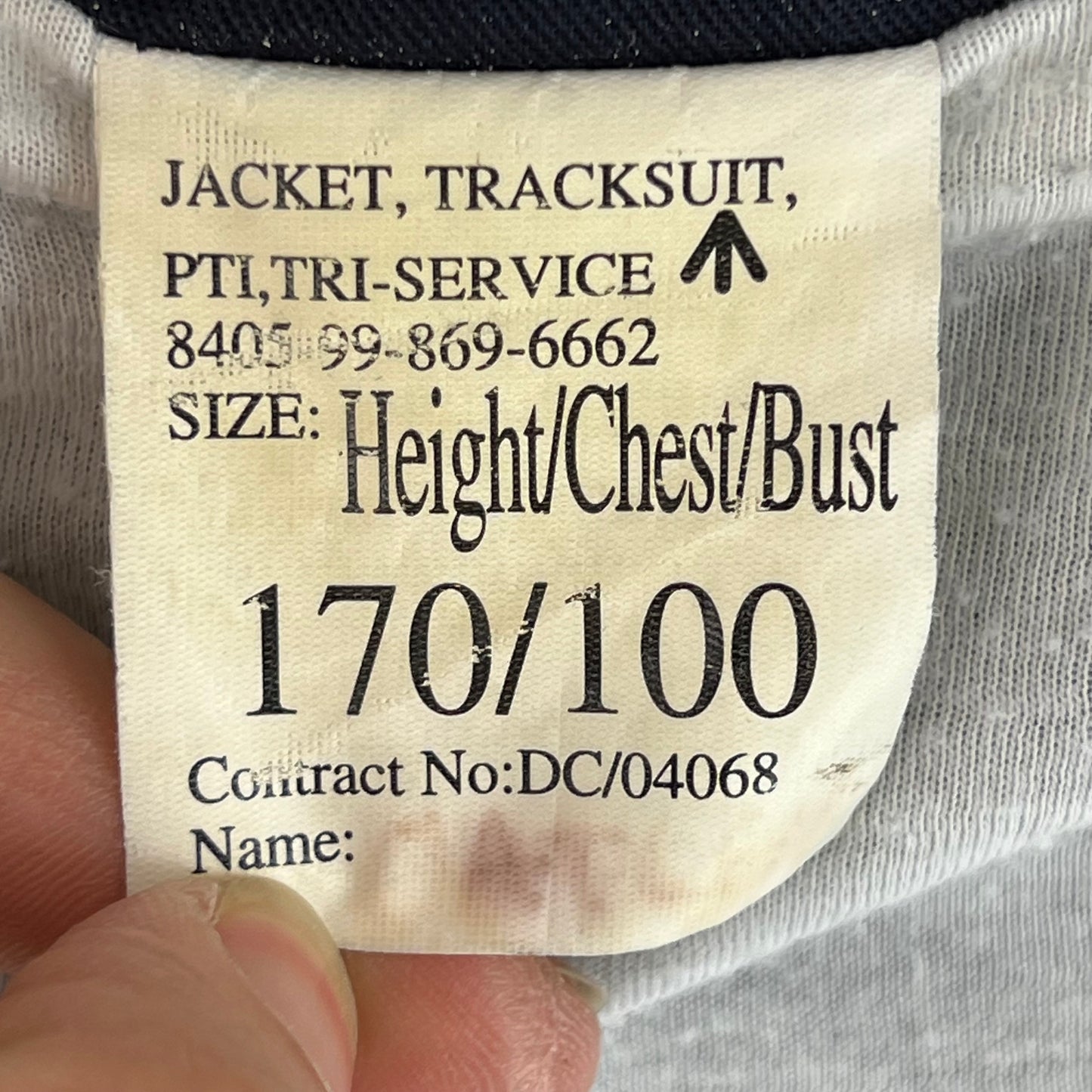 British Army / Tri-Services Navy Blue PTI Tracksuit Top Jacket - Medium 170/100