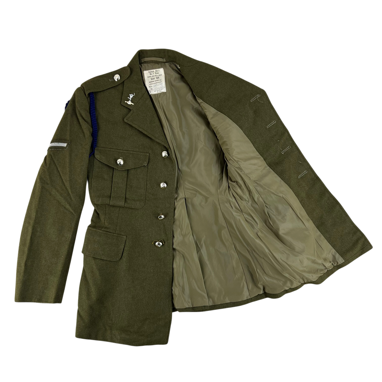 British Army Old Pattern No. 2 Olive Green Dress Jacket - Royal Signals - Small SIZE 21