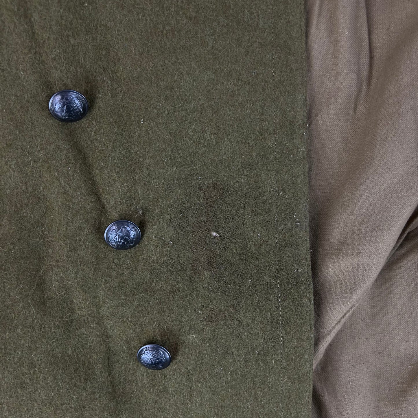 Romanian People's Army 70's Khaki Wool Greatcoat - Large