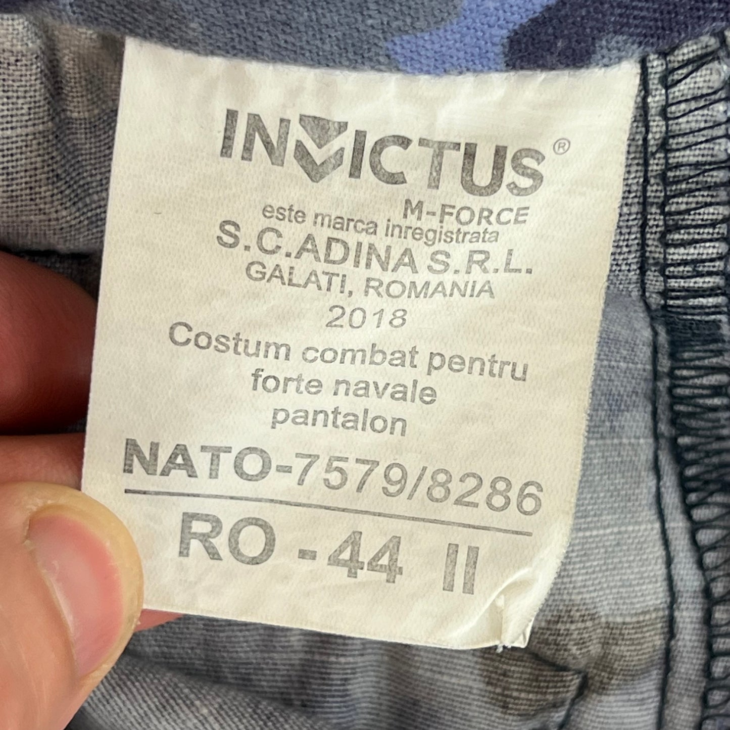 Romanian Navy M2017 Blue Camouflage Ripstop Trousers - W30 L31