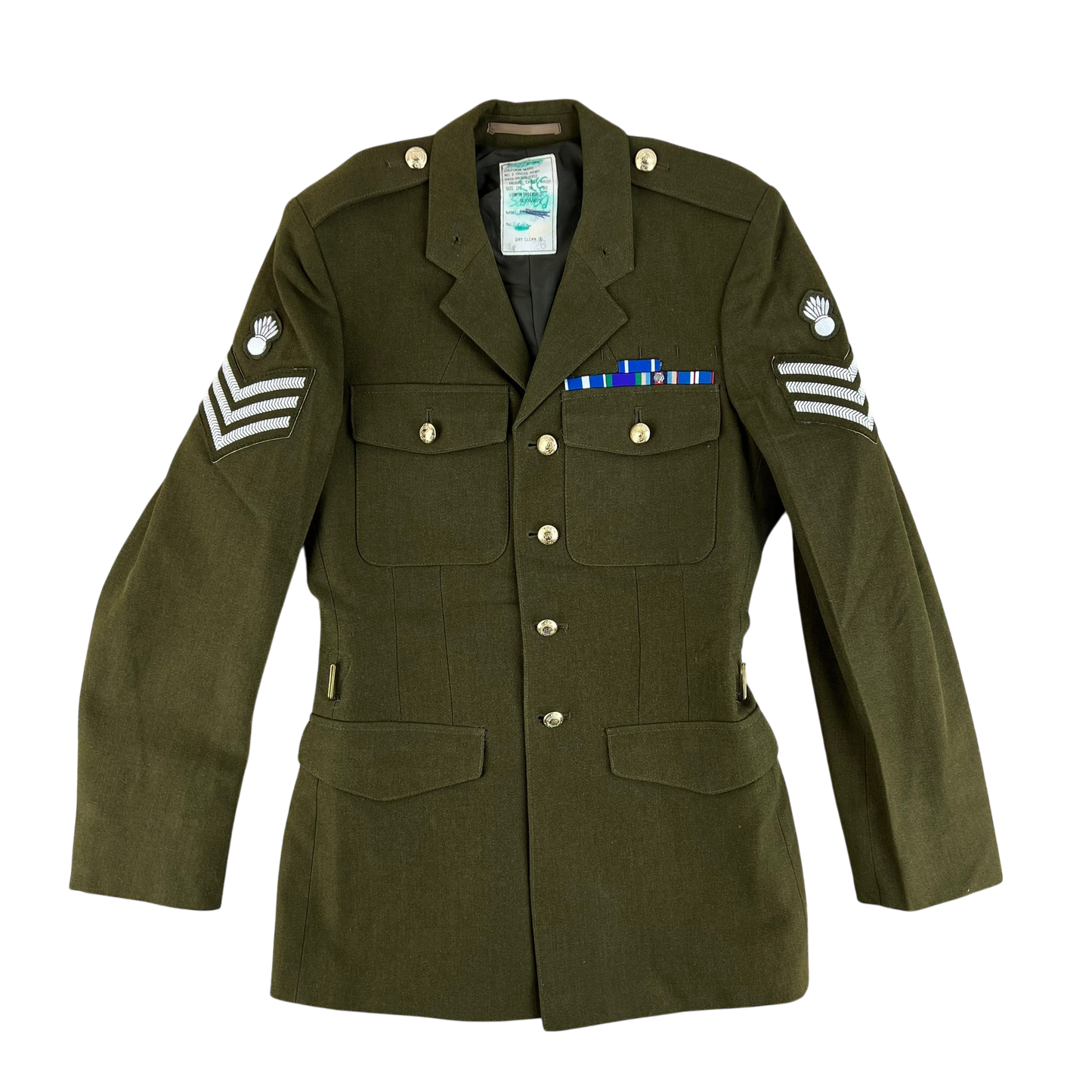 British Army 1980 Pattern No. 2 Olive Green Dress Jacket - Royal Engineers - Medium 176/96