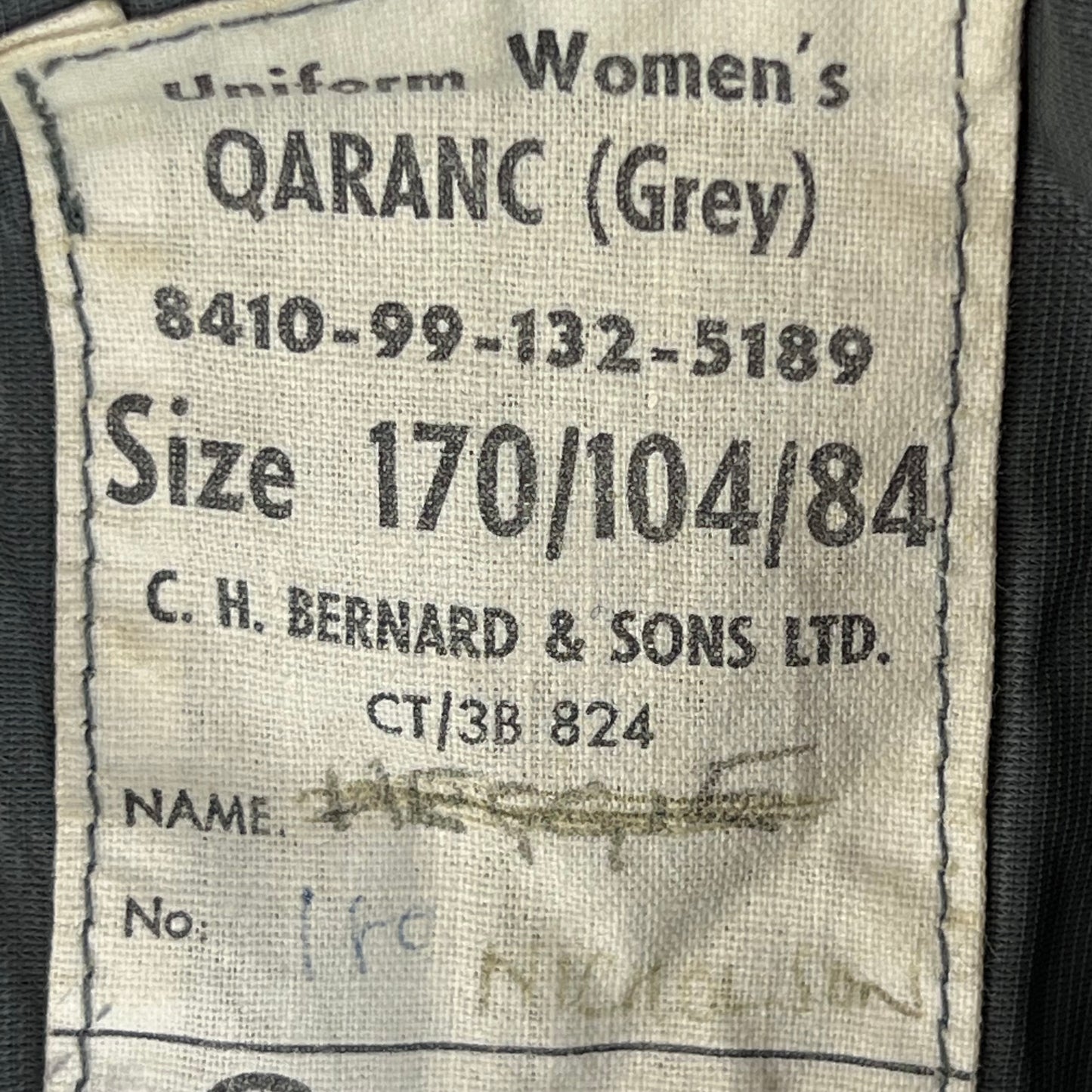 British Army Women's Grey Dress Jacket - QARANC - Medium 170/104