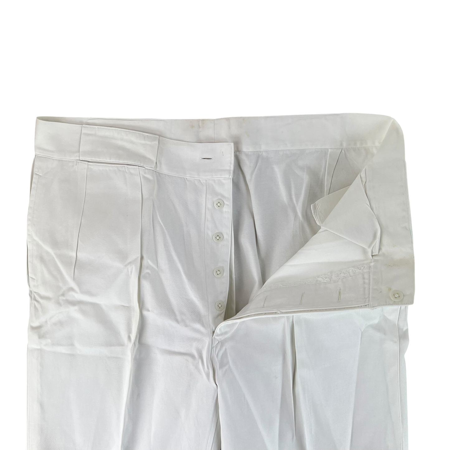 British Merchant Navy 50s Tropical White Trousers - W38 L31