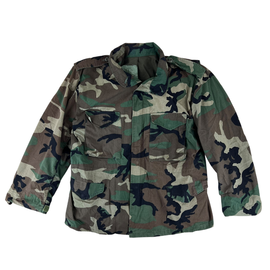 US Army M81 Woodland Camo M65 Cold Weather Field Coat - Large Regular