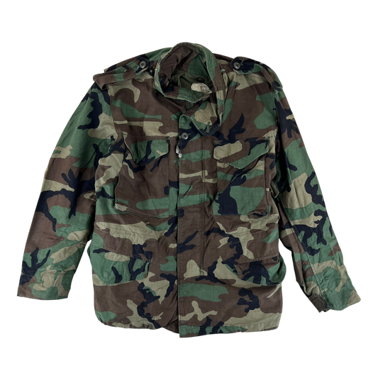 US Army M81 Woodland Camo M65 Cold Weather Field Coat - Small