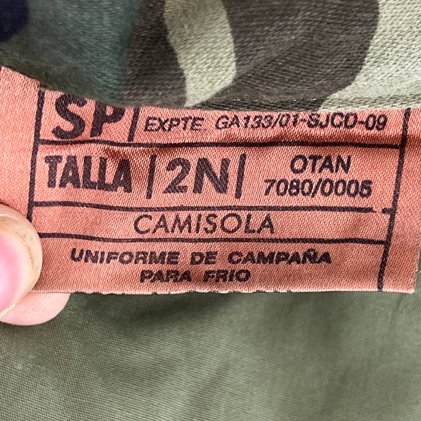 Spanish Army M02 Leaf Camouflage Quilted Jacket - Large