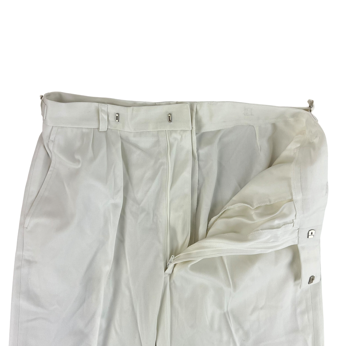 British Royal Navy Officers & Class I White Dress Trousers - W33 L33
