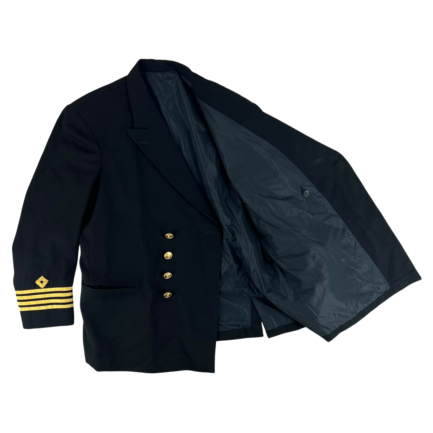 British Royal Navy 70s Dress Jacket - Royal Fleet Auxiliary - Large