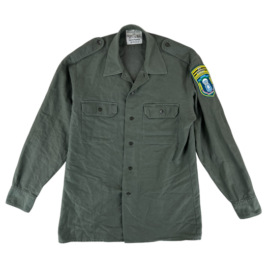 German Army Olive Green Long Sleeve Field Shirt - Belarusian Patch - Medium GrNr 3
