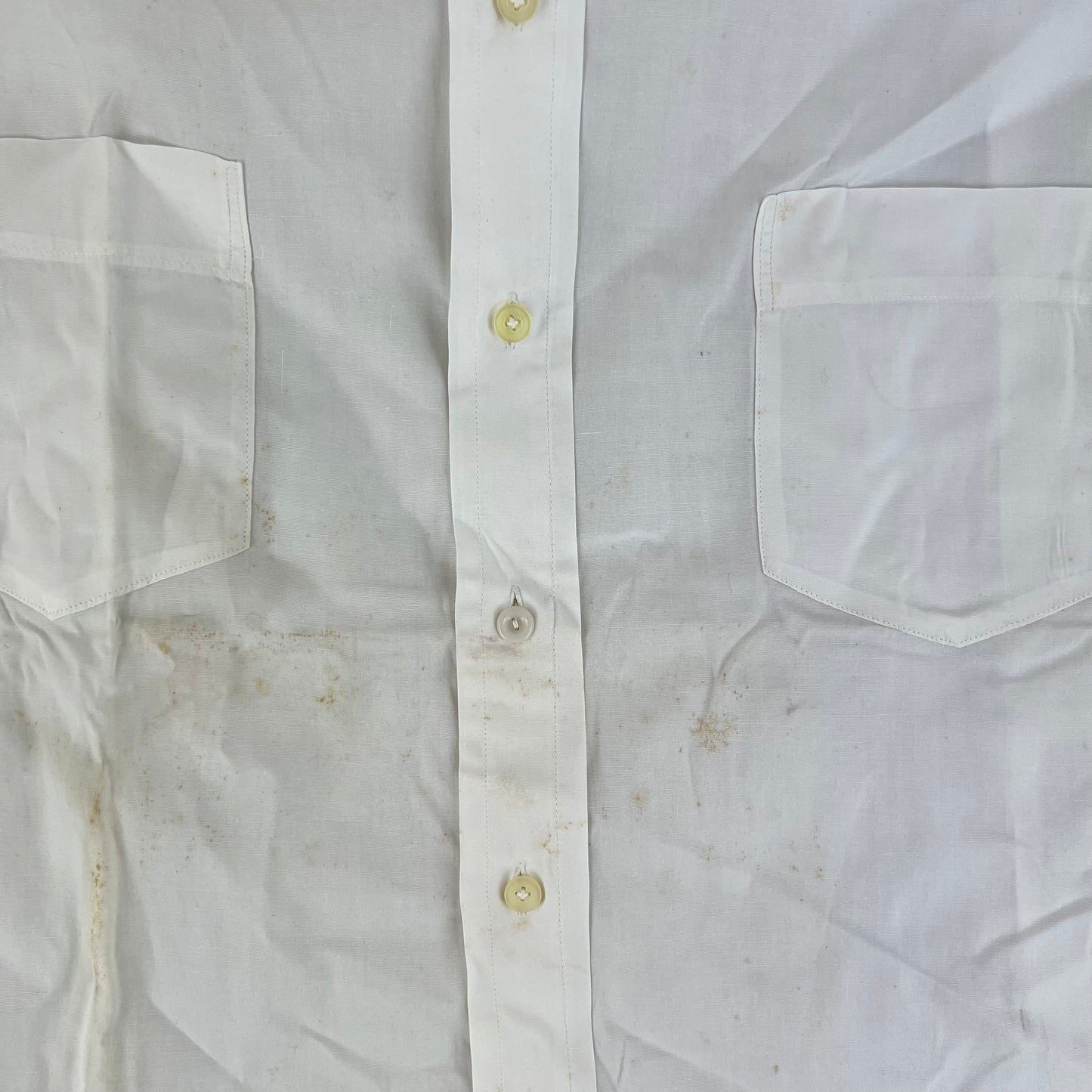 British Merchant Navy 50s Officer's Tropical Short Sleeve Shirt - Large
