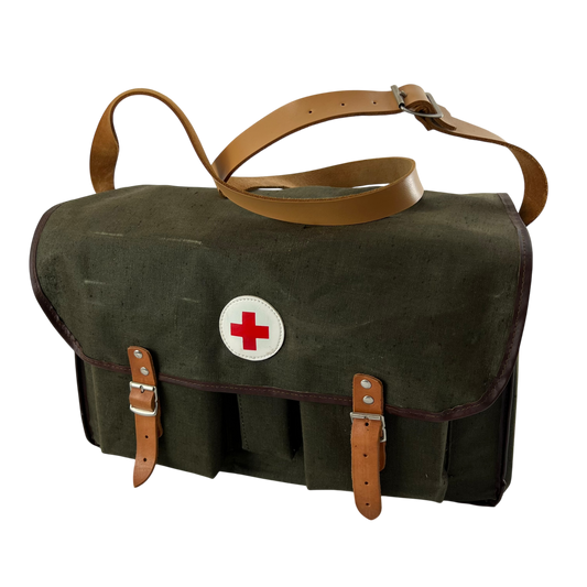Finnish Civil Defence Vintage Medical Kit Bag w/ Supplies