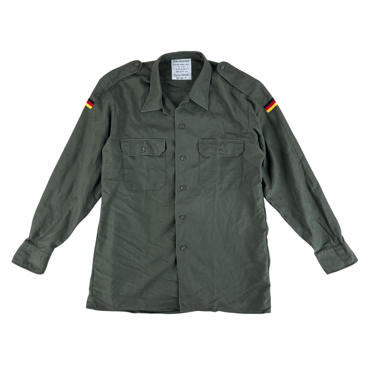 German Army Olive Green Long Sleeve Field Shirt - Large GrNr4
