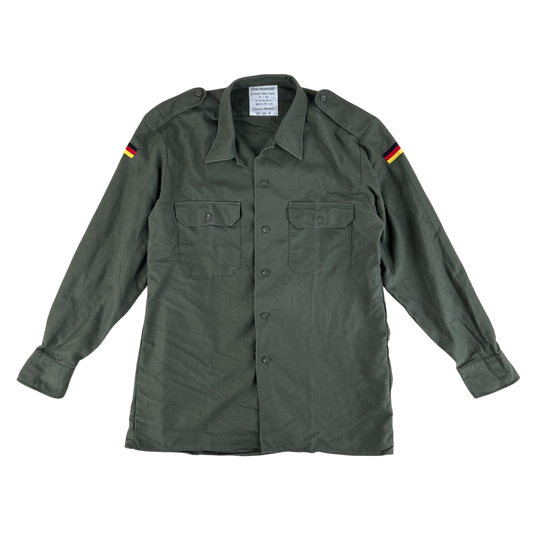 German Army Olive Green Long Sleeve Field Shirt - Large GrNr4