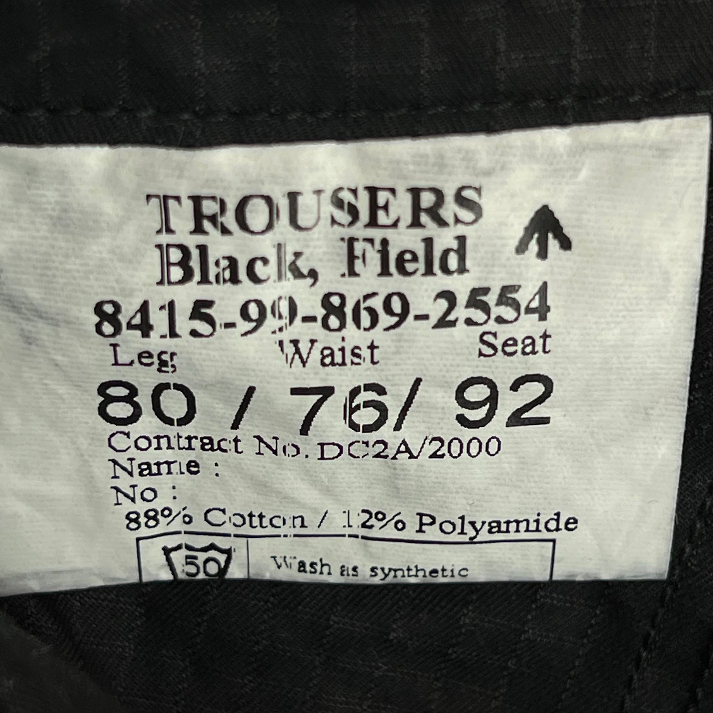 British Army SAS S95 Black Field Trousers - W28 L30