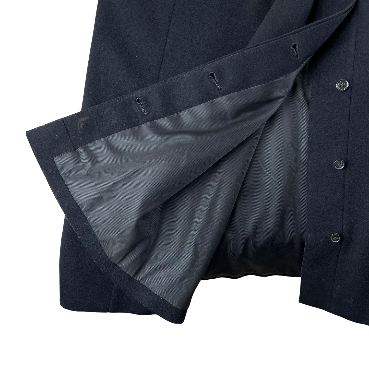 British Royal Navy WW2 40s Black Wool Greatcoat - Medium