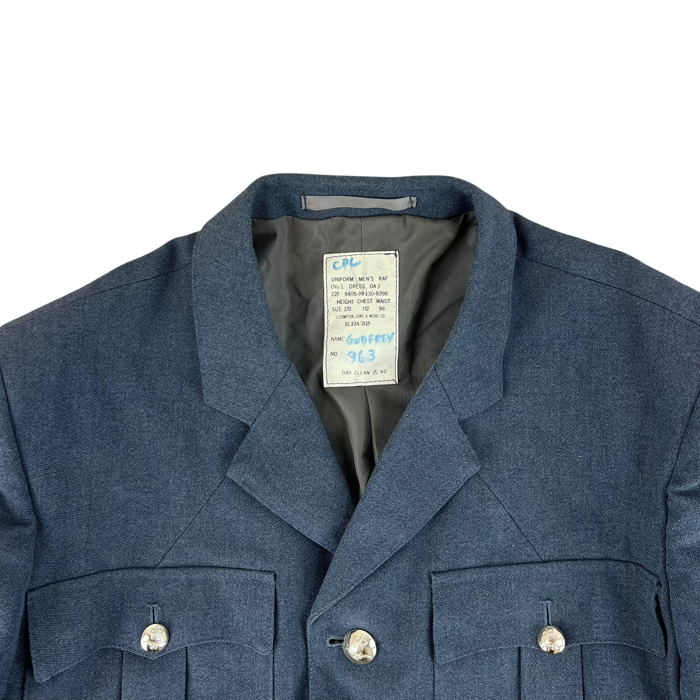 British Royal Air Force No. 1 Dress Jacket - Large 170/112
