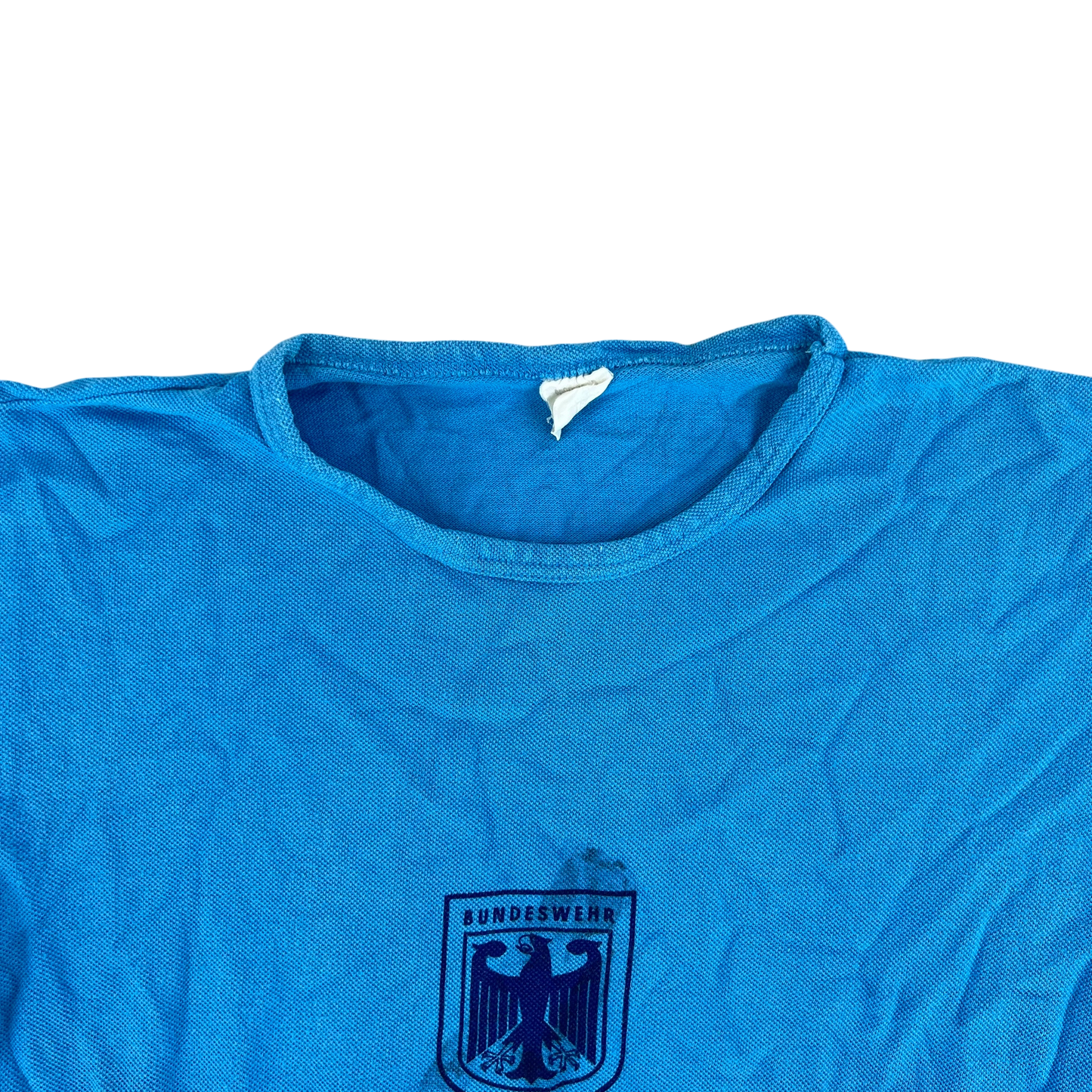 West German Army 70s Blue Training T Shirt - Small