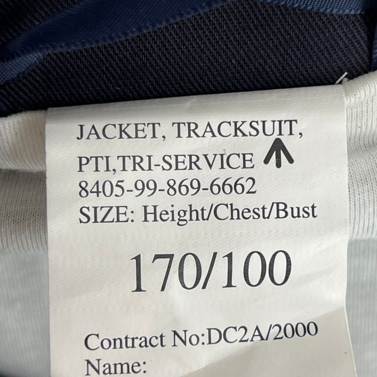 British Army / Tri-Services Navy Blue PTI Tracksuit Top Jacket - Medium 170/100