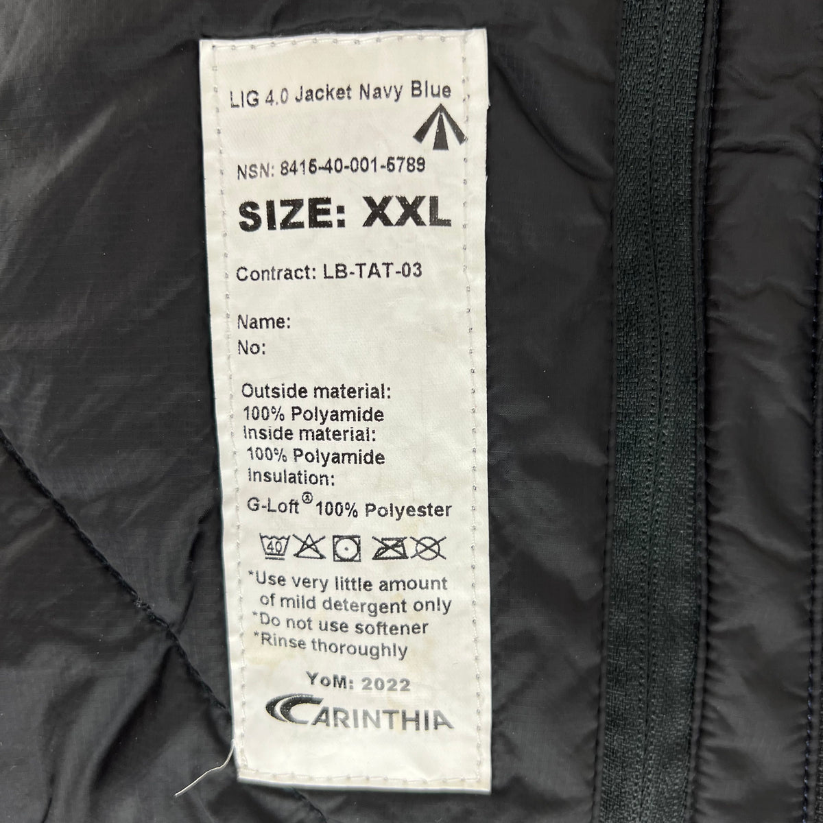 British Royal Navy Carinthia LIG 4.0 Thermal Jacket - XX Large