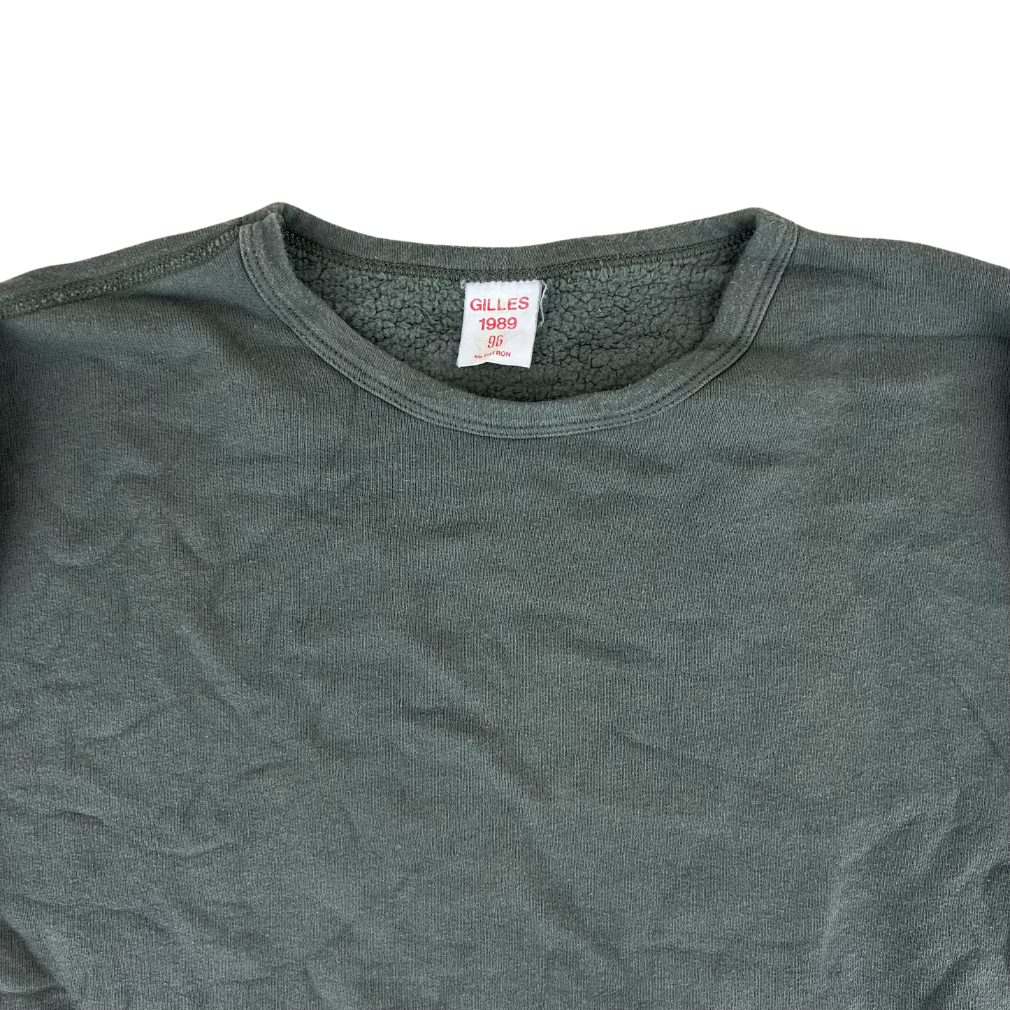 French Army Sweatshirt / Thermal T Shirt Pullover 80s Sage Grey - Medium Slim