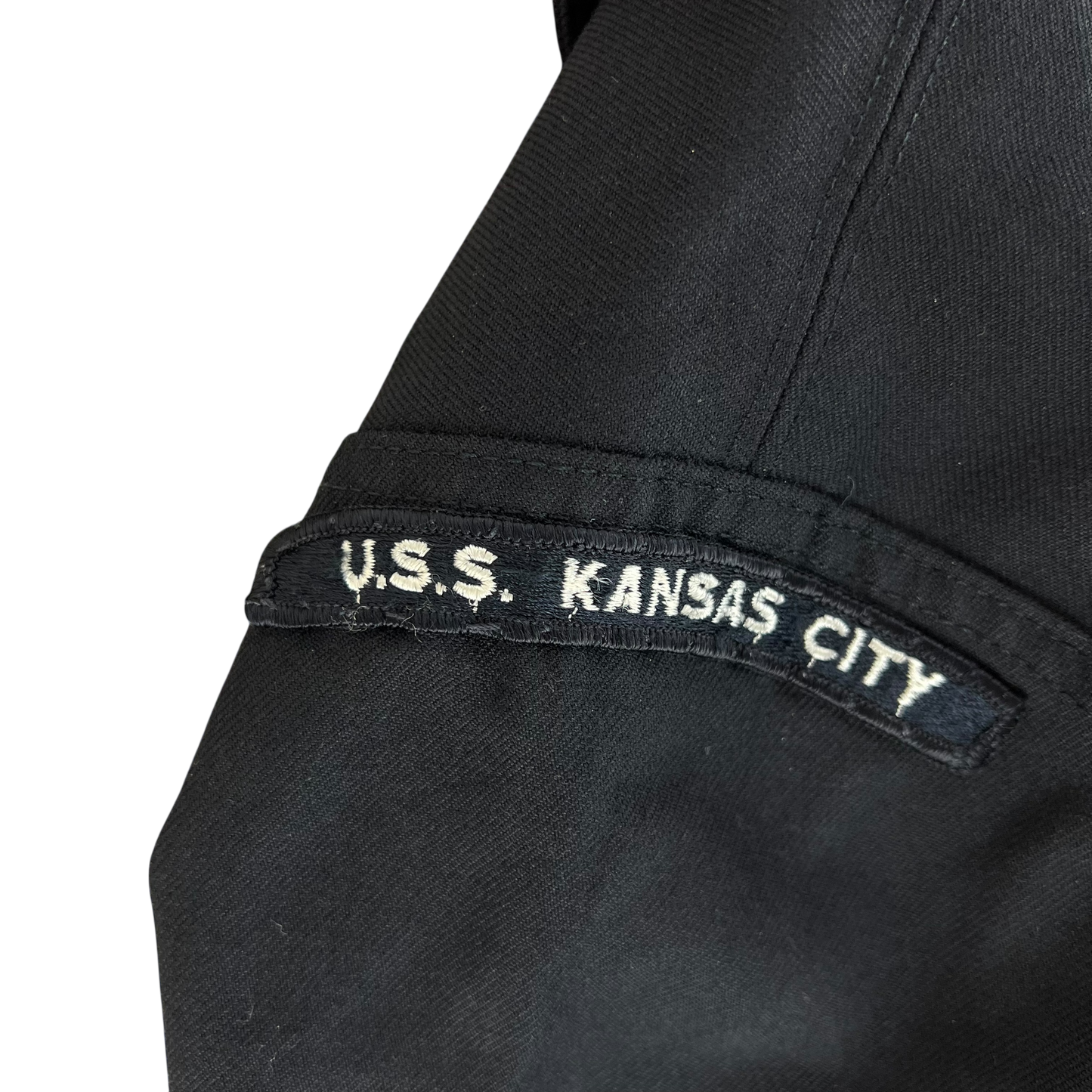 US Navy 80s Sailor's Black Blue Crackerjack Jumper Top - Large