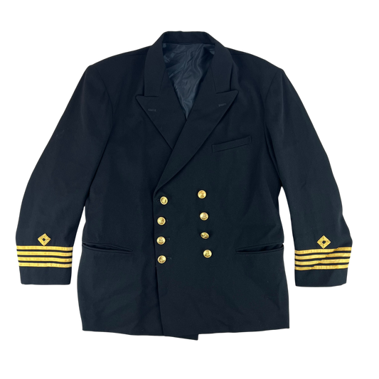British Royal Navy 70s Dress Jacket - Royal Fleet Auxiliary - Large