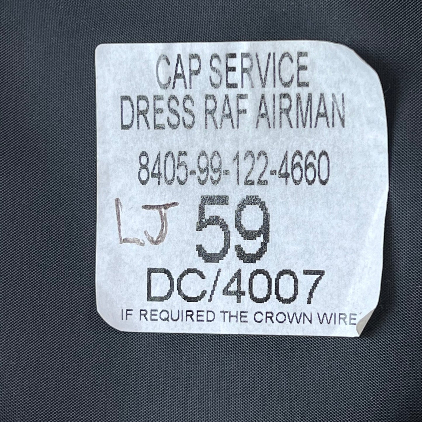 British RAF Peaked Dress Cap - Large 59cm