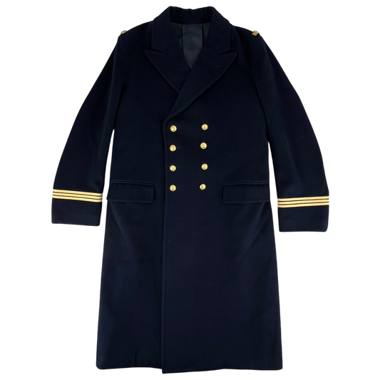 French Navy Black Greatcoat - Large