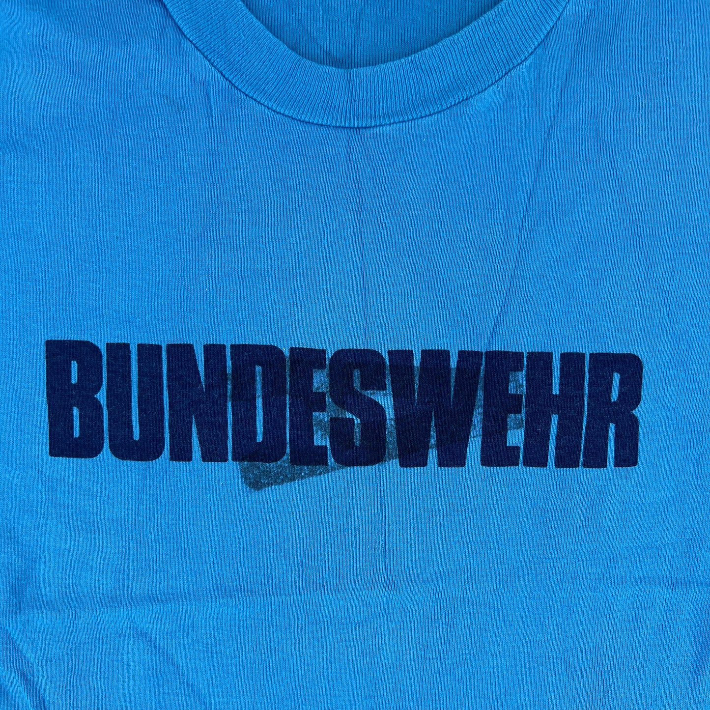 West German Army 70s Blue Training T Shirt - X Small