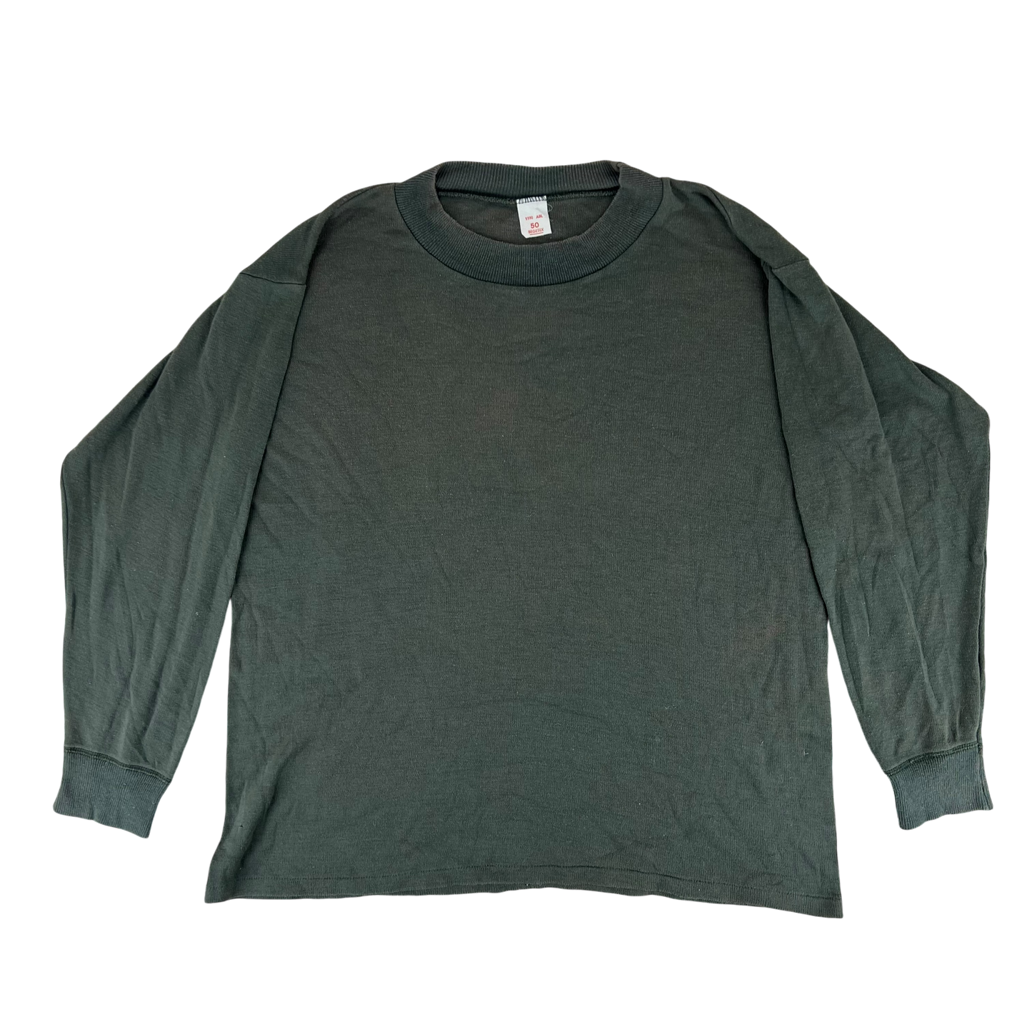 Belgian Army Sweatshirt / Thermal T Shirt Pullover Sage Grey - X Large