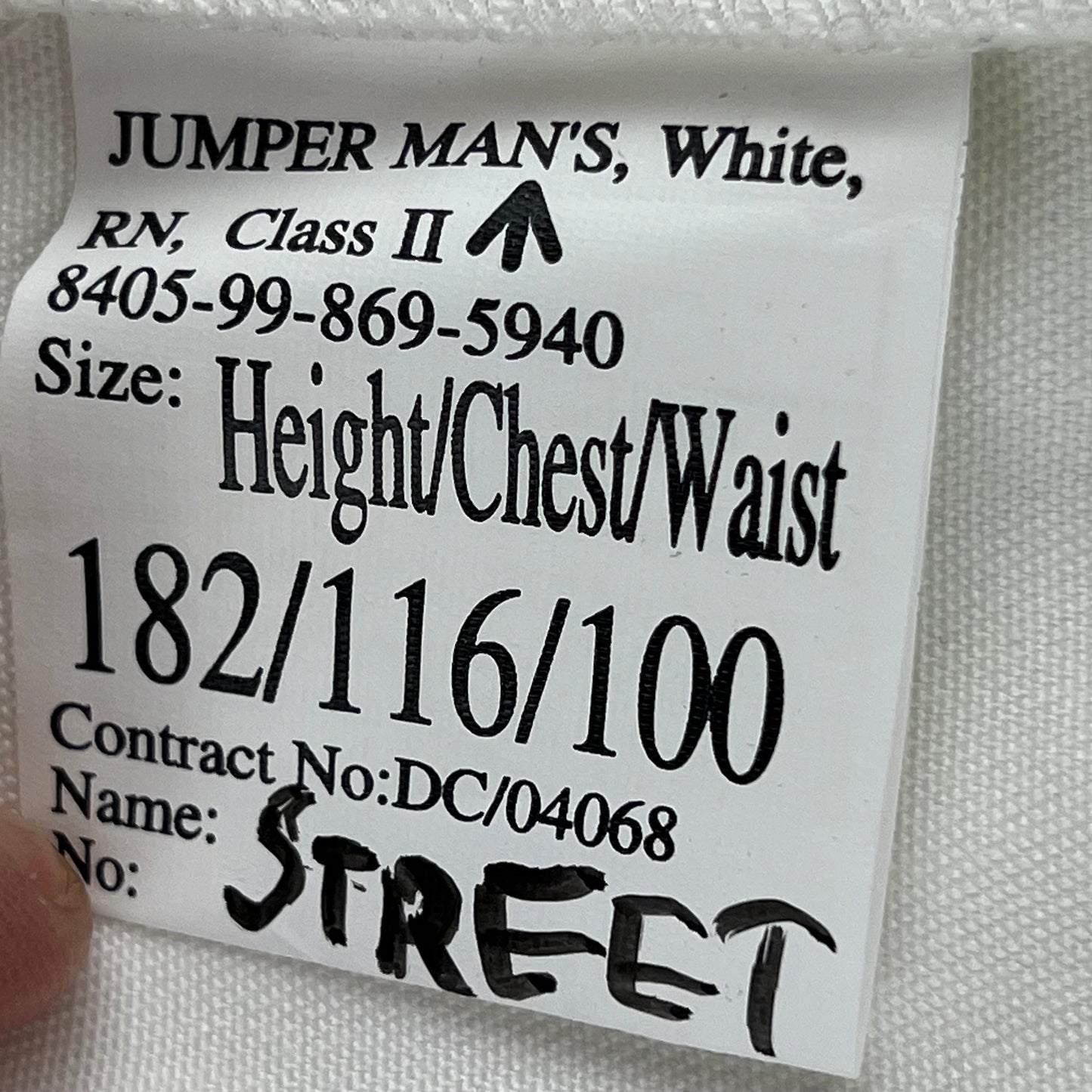 British Royal Navy Class II White Jumper Sailor's Top - X Large 182/116